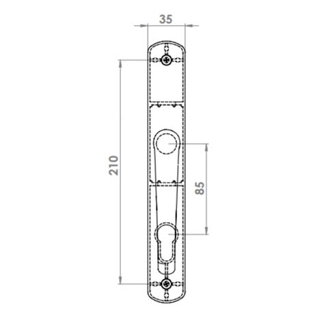 DOOR HANDLE AL IBIZA 85 MM AXIS LONG WIDE 1013 Windoform