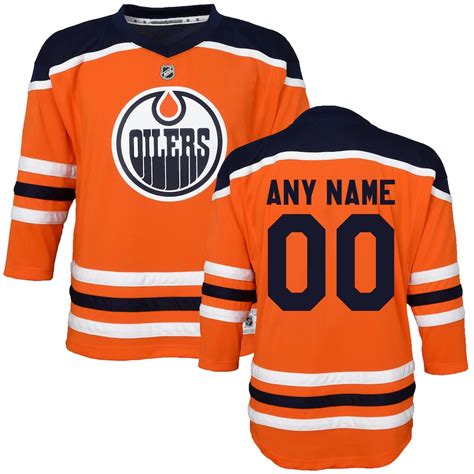 Preschool Edmonton Oilers Orange Home Replica Custom Jersey