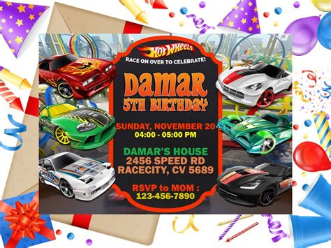Invito Hot Wheels Hot Wheels Invita Inviti Di Compleanno Etsy Italia