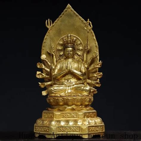 TIBET BUDDHISM BRONZE Gilt Thousand Hands Kwan Yin GuanYin