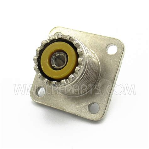 SO239-1 SO-239 UHF Female 4 hole chassis mount Connector, Nickel / PBT ...