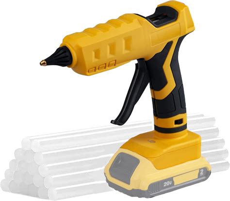 100W Hot Glue Gun Cordless For Dewalt 18V XR Li Ion Battery Powered Full Size 11mm Sticks Tool