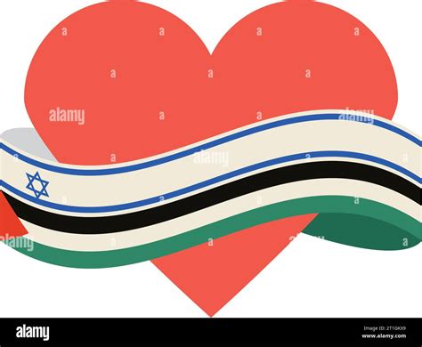 Palestine And Israel Flags With Heart Stock Vector Image Art Alamy