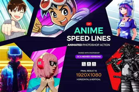 Anime Speed Lines Photoshop Action | Design Shack