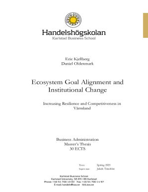 Fillable Online Ecosystem Goal Alignment And Institutional Change Fax