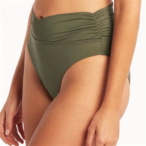 Green Essentials Wrap High Waist Bikini Brief Brandalley