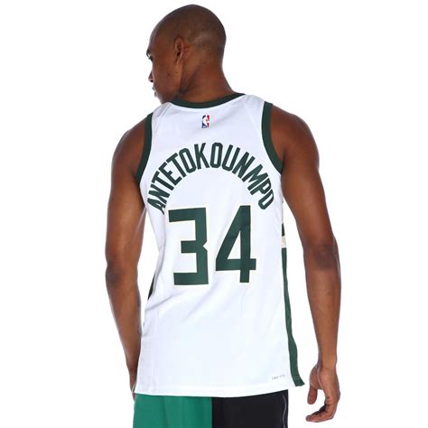 Nike Milwaukee Bucks Association Edition Nba Erkek Beyaz Basketbol