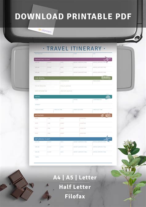 Download Printable Travel Itinerary Pdf