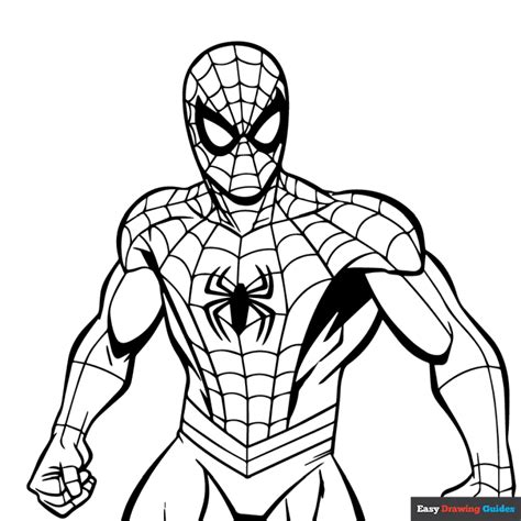 Spider Man Walking Coloring Page Easy Drawing Guides