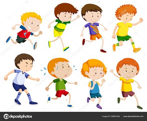 Set Children Running Illustration Stock Vector Image by ©blueringmedia ...