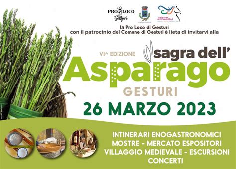 Sagra Asparago A Gesturi Scopri Il Programma Di Oggi Domenica 26 Marzo