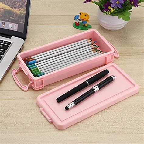 BTSKY 6 Colors Large Capacity Pencil Box Stackable Colorful Office