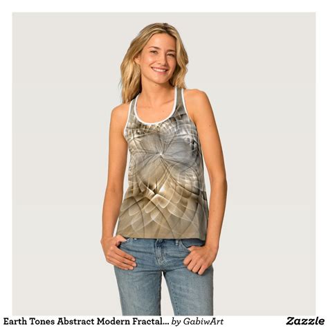 Earth Tones Abstract Modern Fractal Art Texture Tank Top Zazzle