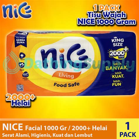 Jual Tissue Nice Facial 900 Gram Kemasan Baru 2000 Helai Tisu Wajah