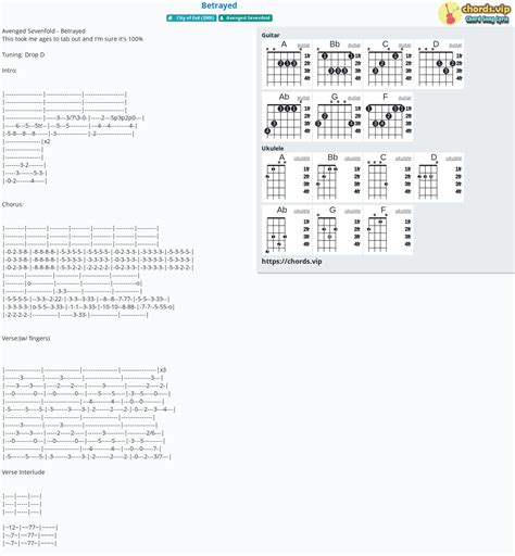 Chord: Betrayed - tab, song lyric, sheet, guitar, ukulele | chords.vip
