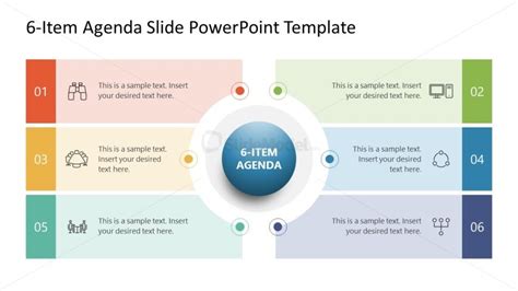 Editable 6 Item Agenda Infographic Slide Template SlideModel