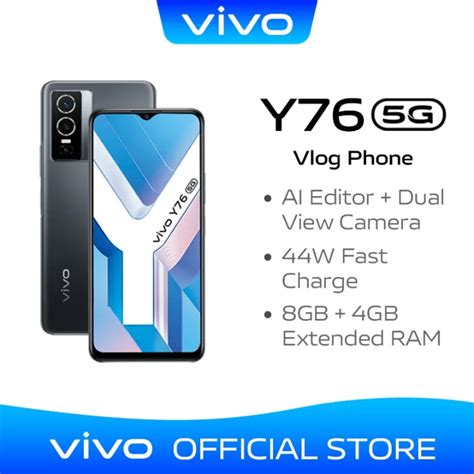 Vivo Y76 5G 8GB 4GB Extended RAM 128GB ROM 44W Fast Charge