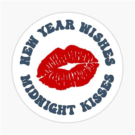 New Year Wishes Midnight Kisses Sticker For Sale By Estellestephens