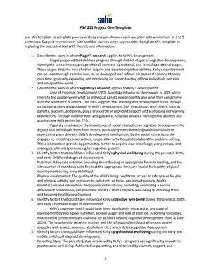 2 2 PSY 211 Module Two Milestone Template 1 PSY 211 MODULE TWO