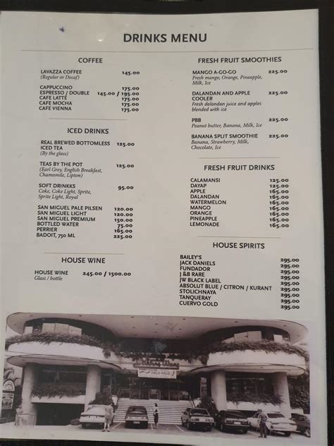 Menu At Milky Way Cafe Makati Milkyway