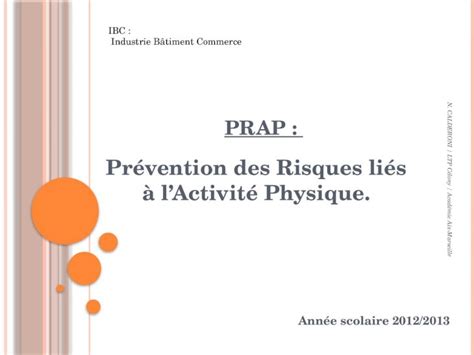 Ppt Prap Pr Vention Des Risques Li S Lactivit Physique N