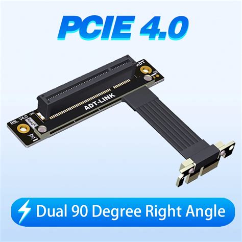 Cable De Extensi N PCIe De Ngulo Recto Dual De 90 Grados 4 0 X1 A