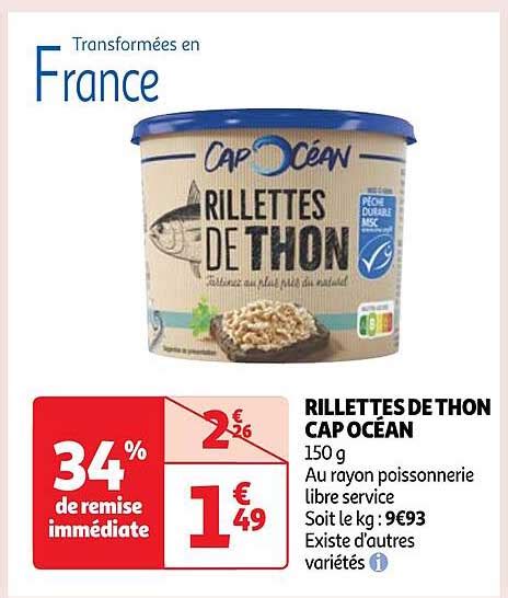 Promo Rillettes De Thon Cap Océan chez Auchan iCatalogue fr