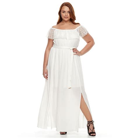 Plus Size Apt 9® Off Shoulder Ruffle Lace Maxi Dress Kohls Lace