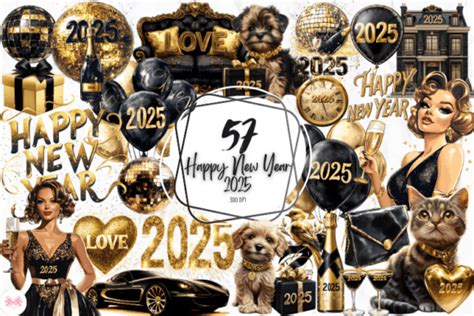 Luxury Happy New Year Clipart Grafik Von Markicha Art Creative