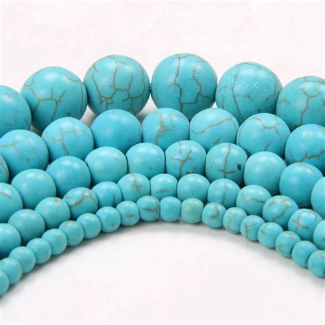 4MM 6MM 8MM 10MM 12MM 14MM Bulk Natural Blue Synthetic Turquoises