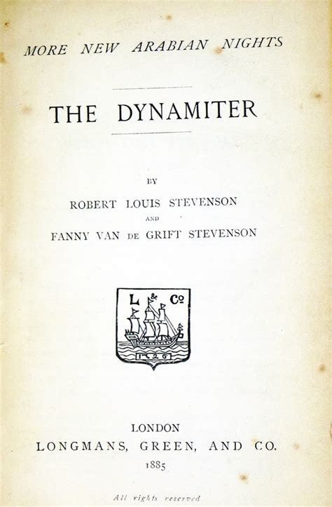 The Dynamiter More New Arabian Nights By Stevenson Robert Louis And