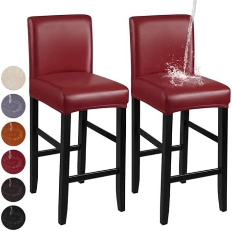 Yisun Pu Bar Stool Covers Set Of Stretch Removable Barstools