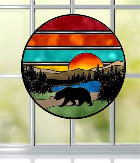 Black Bear Window Cling Native American Style Faux Stained Etsy Artofit