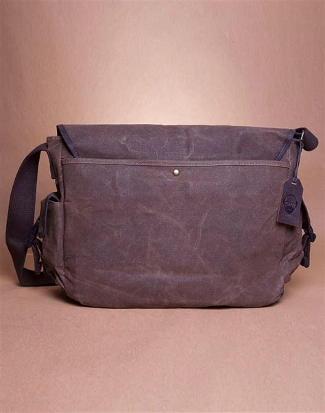 The Stanton Heavy Grade Waxed Canvas Messenger Large Laptop Bag Cotswold Hipster