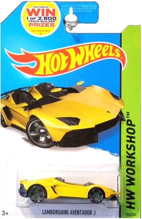 Amazon.com: Hot Wheels 2014 HW Workshop All Stars Lamborghini Aventador J in Yellow : Toys & Games