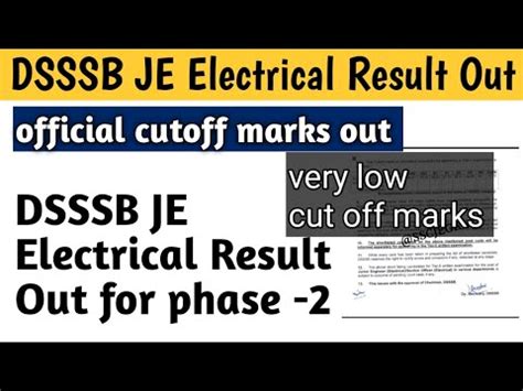 Dsssb Je Electrical Result Out Dsssb Je Electrical Official