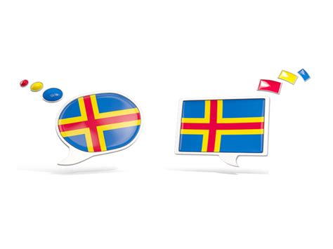 Two Speech Bubbles Illustration Of Flag Of Aland Islands