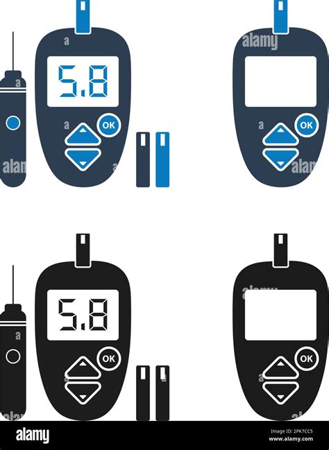 Glucose Meter Icon Set Flat Style Vector Eps Stock Vector Image And Art