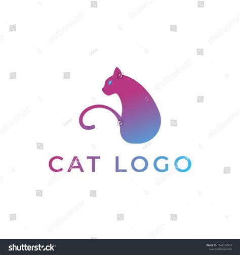 Cool Simple Cat Logo Vector Pets Stock Vector (Royalty Free) 1743264953 ...