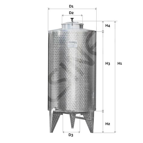 Serbatoio Inox 500 L Da Stoccaggio Vino Polsinelli Enologia