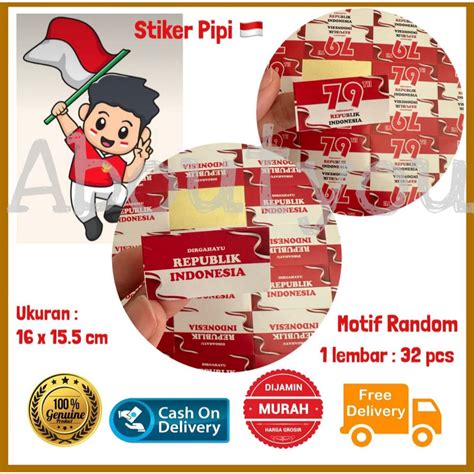 Jual Stiker Pipi Merah Putih Sticker An Pipi Bendera Indonesia