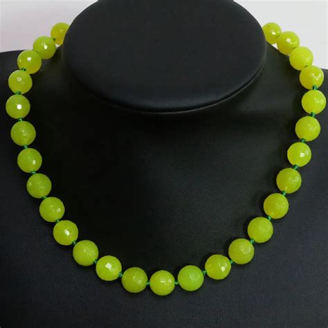 Fashion Lemon Yellow Natural Stone Chalcedony Jades Faceted Round Beads