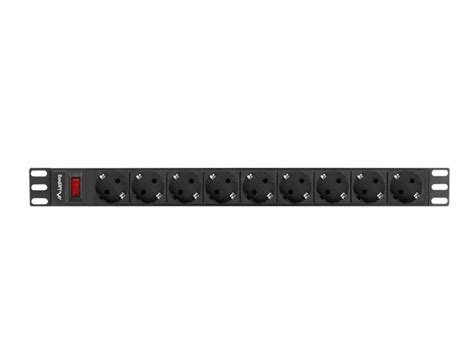 LISTWA ZASILAJĄCA RACK PDU 19 LANBERG 1U 16A 3M 9X SCHUKO CZARNA