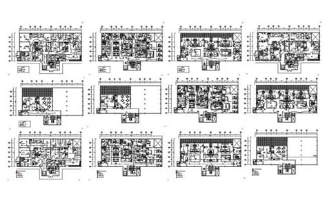 Multi-Level Hospital Floor Plan and Electrical Layout DWG File