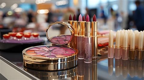 Premium Ai Image Set Of Different Lipsticks On Table In Store