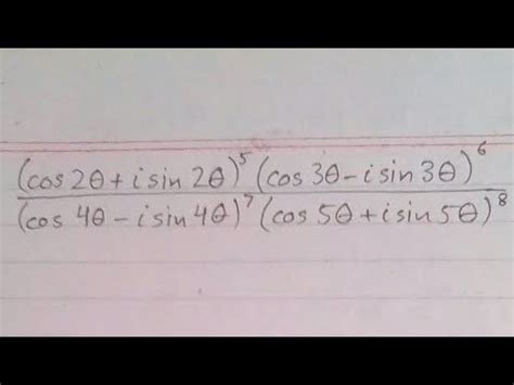 Application Of De Moivre S Theorem Example 3 YouTube