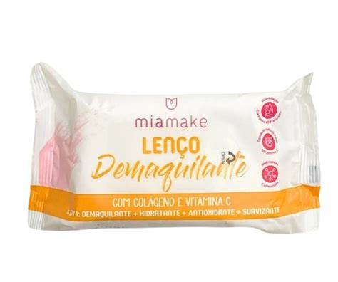 LENÇO DEMAQUILANTE COLÁGENO E VITAMINA C MIA MAKE TOPMAKE