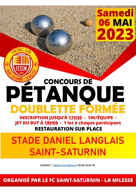 Concours De P Tanque Ouvert Tous Saint Saturnin Mai