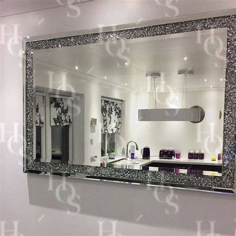 Diamond Crush Wall Mirror Mirrored Furniture Mirror Wall Glamorous