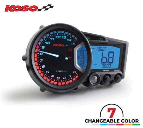 Bikermart Koso RX2 GP Style Multifunction Motorcycle Dash Speedometer